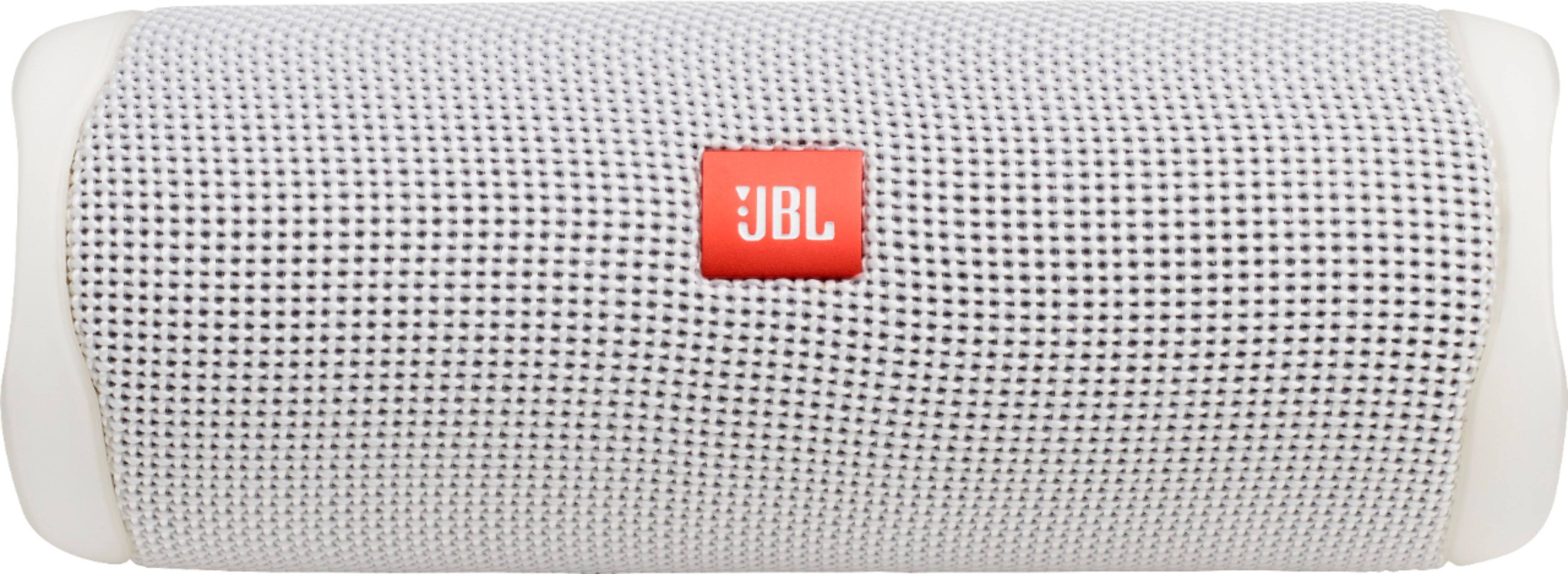 Left. JBL - Flip 5 Portable Bluetooth Speaker - White Steel.