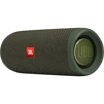 Left. JBL - Flip 5 Portable Bluetooth Speaker - Forest Green.