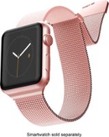 Raptic - Hybrid Mesh Watch Band for Apple Watch® 38mm, 40mm and Series 7, 41mm - Rose Gold - Angle_Zoom