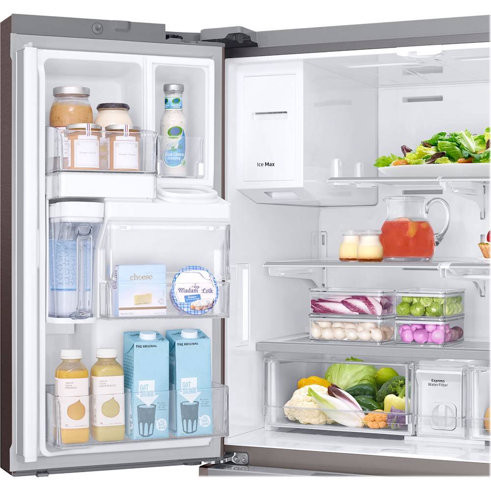 Alt View 14. Samsung - 22.6 Cu. Ft. 4-Door Flex French Door Counter-Depth Refrigerator - Tuscan Stainless Steel.