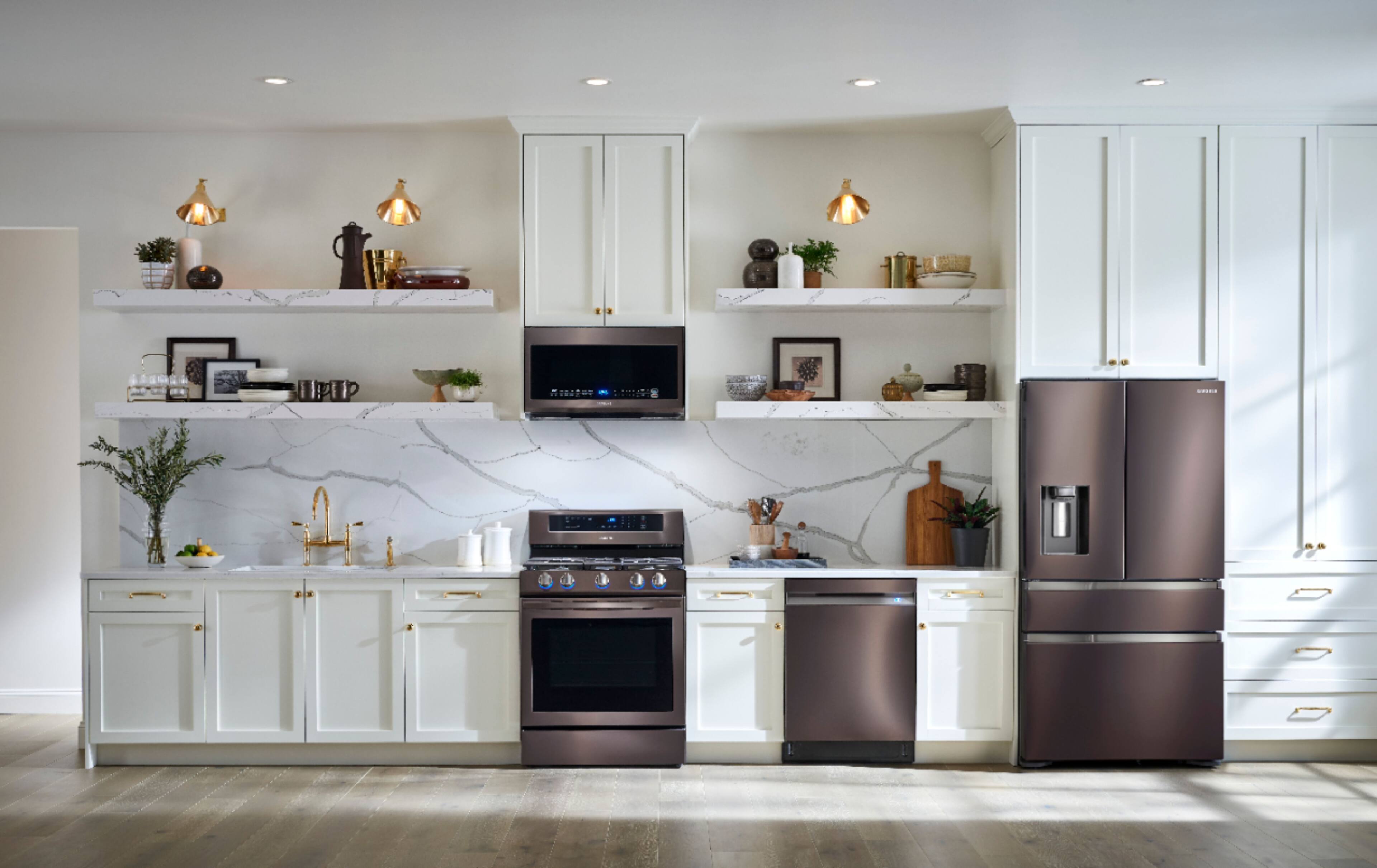 Alt View 16. Samsung - 22.6 Cu. Ft. 4-Door Flex French Door Counter-Depth Refrigerator - Tuscan Stainless Steel.