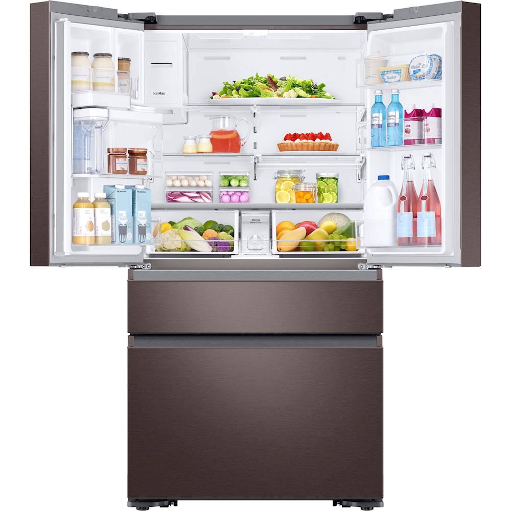 Alt View 1. Samsung - 22.6 Cu. Ft. 4-Door Flex French Door Counter-Depth Refrigerator - Tuscan Stainless Steel.