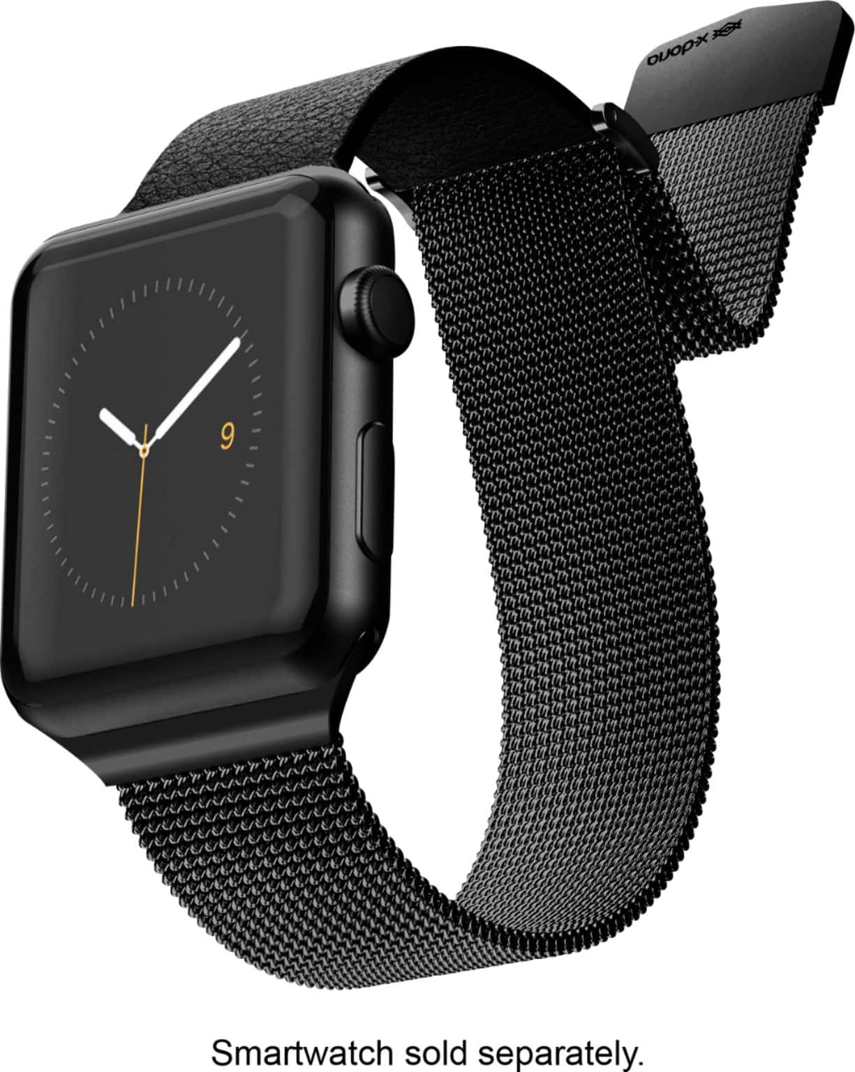 Angle. Raptic - Hybrid Mesh Watch Band for Apple Watch® 42mm, 44mm, 45mm - Black.