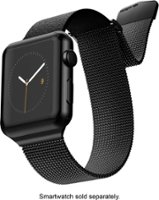 Raptic - Hybrid Mesh Watch Band for Apple Watch® 42mm, 44mm, 45mm - Black - Angle_Zoom