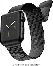 Angle. Raptic - Hybrid Mesh Watch Band for Apple Watch® 42mm, 44mm, 45mm - Black.