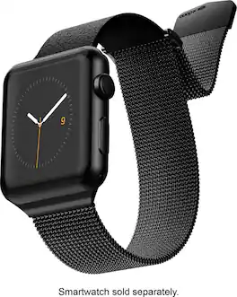 Raptic - Hybrid Mesh Watch Band for Apple Watch 42mm, 44mm, 45mm - Black
