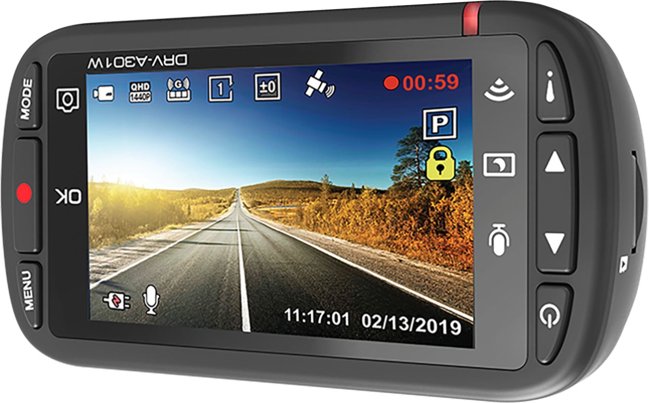  Kenwood DRV-A301W HD Car Dash cam with 2.7 Display, Parking  Mode Recording, Built-in GPS