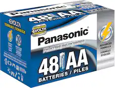 Front. Panasonic - Platinum Power AA Batteries (48-Pack) - Silver/Blue.