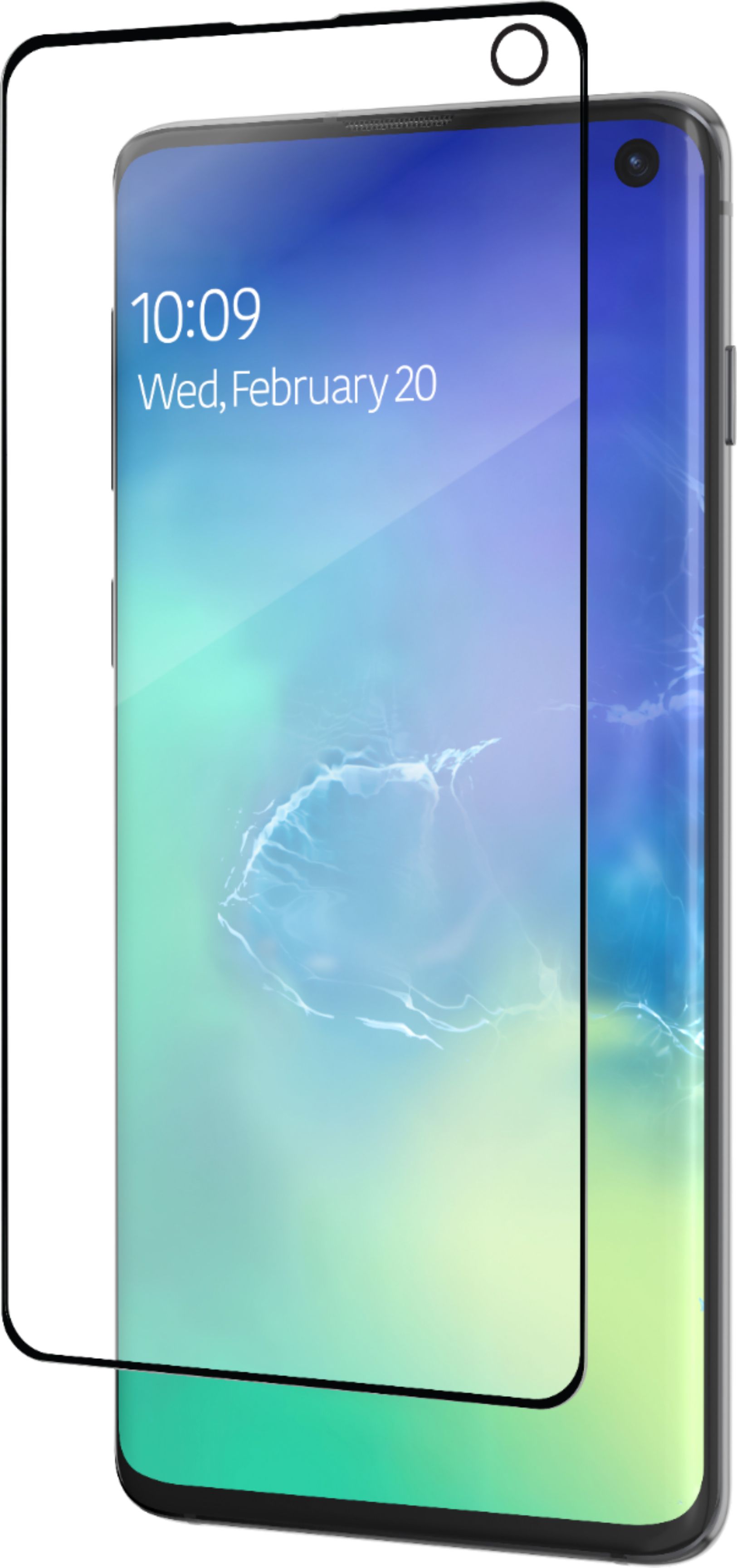 Left View: ZAGG - InvisibleShield Glass Fusion Screen Protector for Samsung Galaxy S10 - Clear