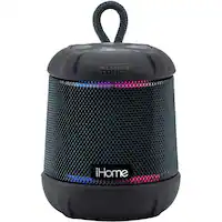 iHome - PlayTough L - Bluetooth Rechargeable Waterproof Portable Speaker with 20-Hour Mega Battery and Color Changing Lighting - Black - Front_Zoom