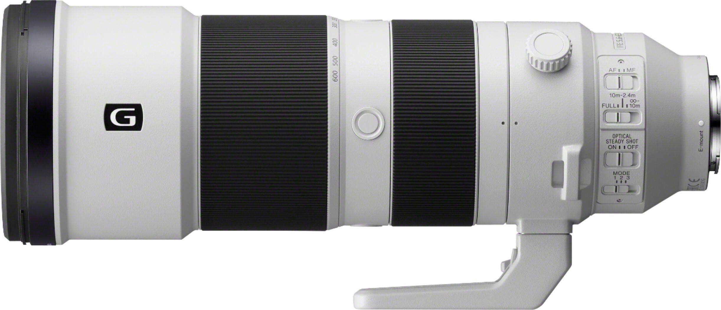 Left. Sony - 200-600mm f/5.6-6.3 G OSS Optical Telephoto Zoom Lens - White/Black.