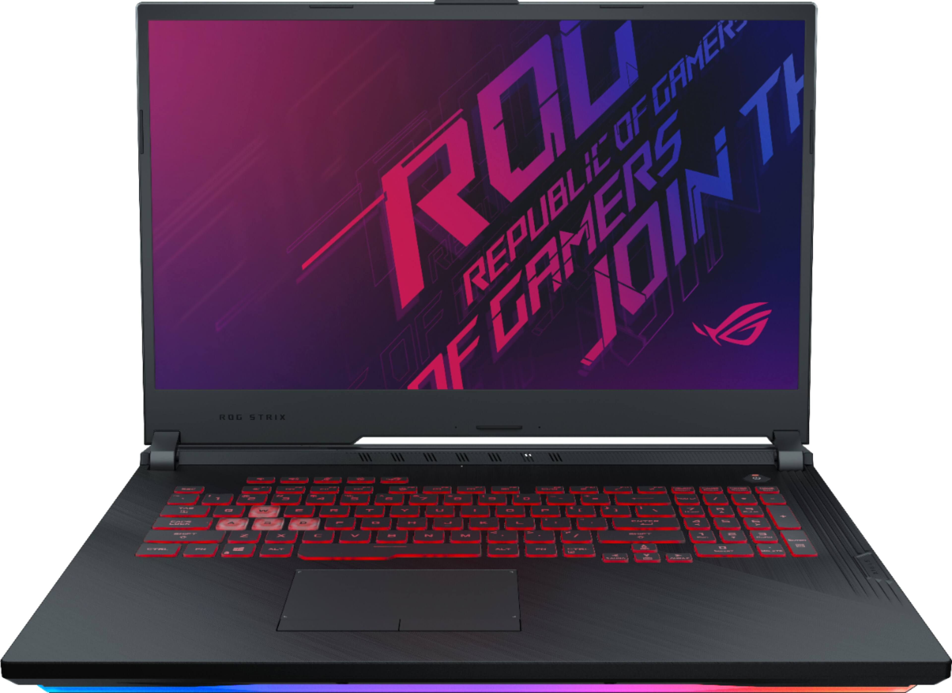 Front. ASUS - 17.3" Gaming Laptop - Intel Core i7 - 16GB Memory - NVIDIA GeForce GTX 1660 Ti - 512GB Solid State Drive - Black.