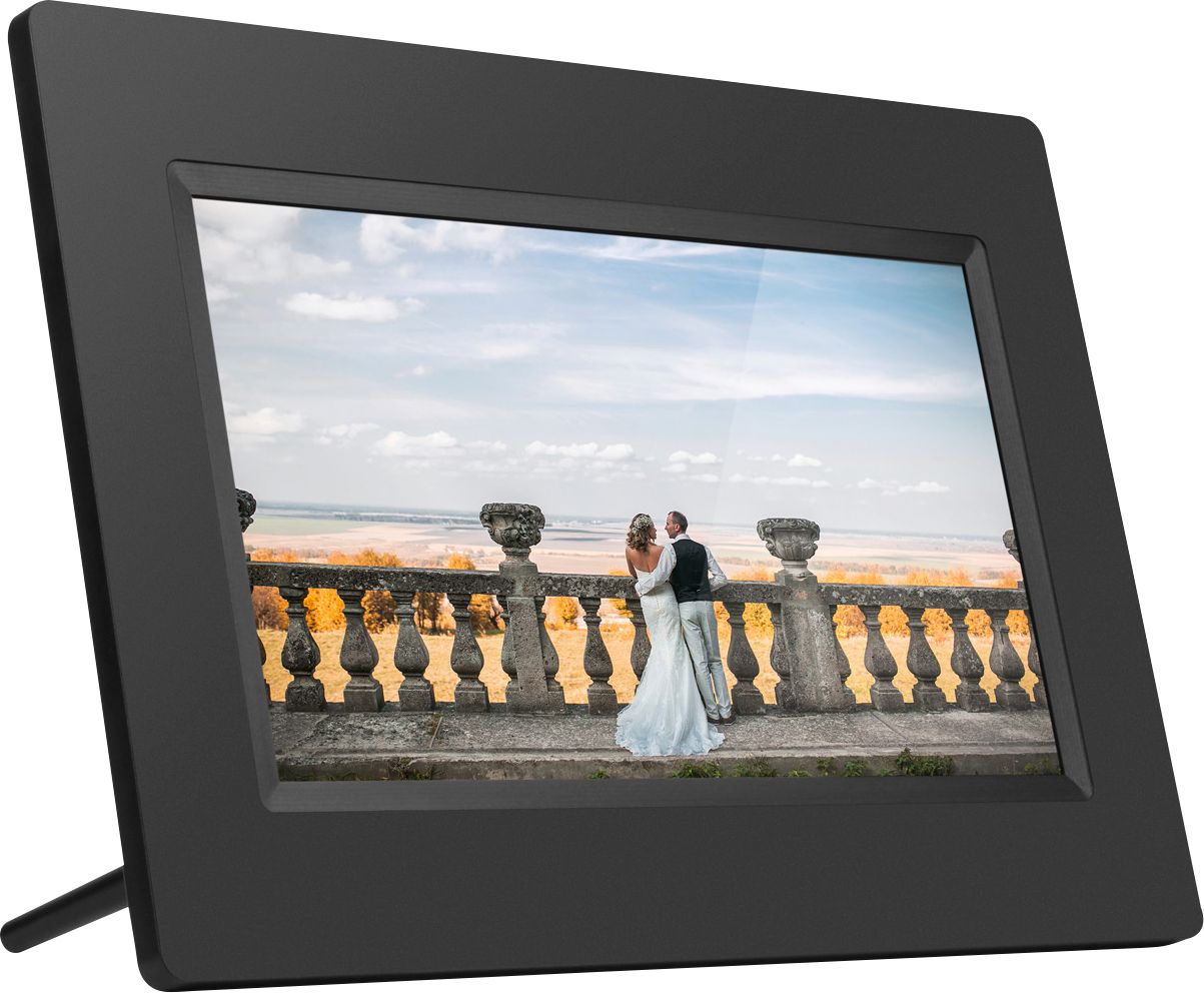 Angle View: Aluratek - 7" Touchscreen LCD Wi-Fi Digital Photo Frame