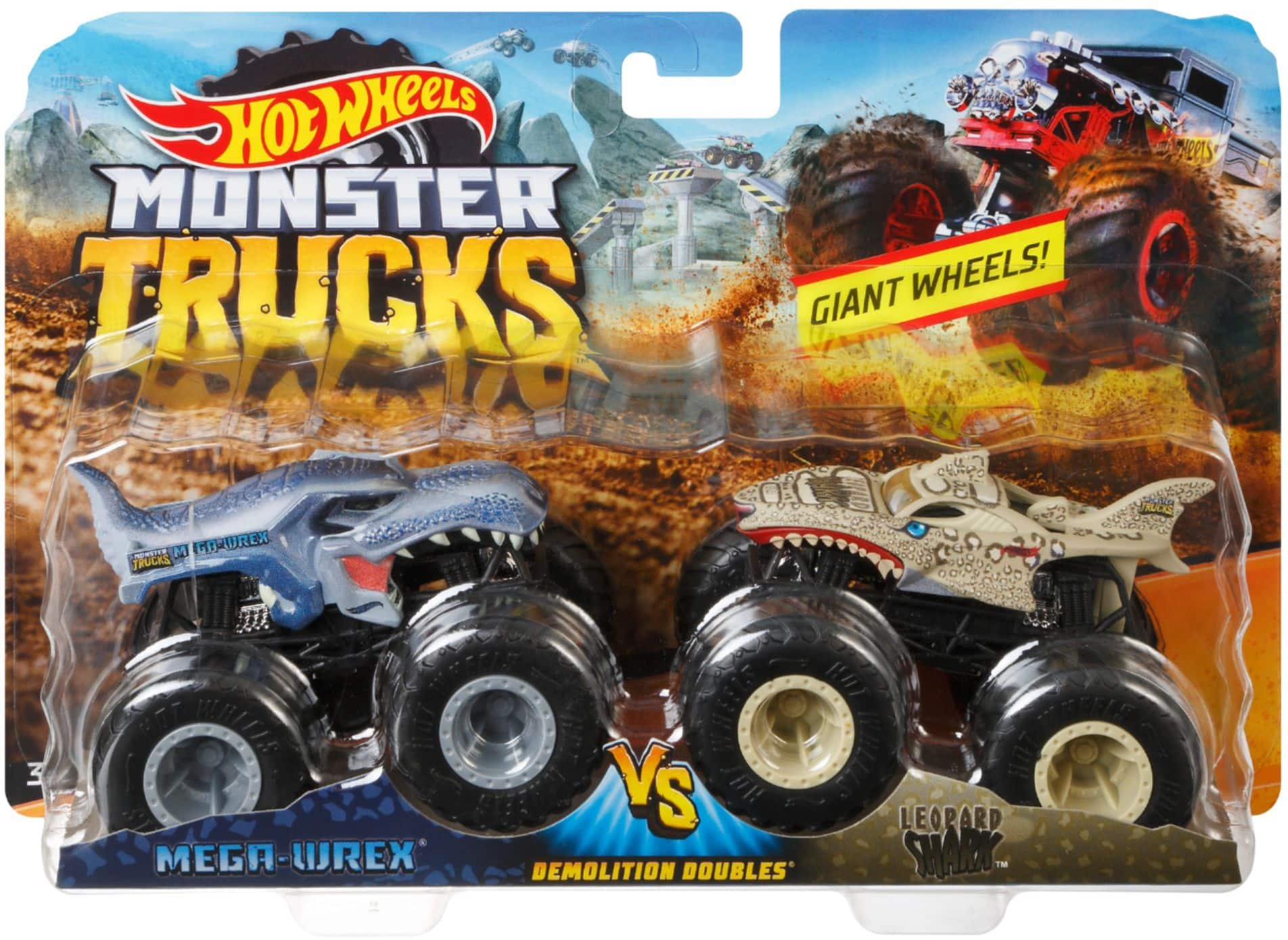 Hot Wheels Monster Trucks 1:64 Scale Demolition Doubles 2-Packs With 2  Vehicles