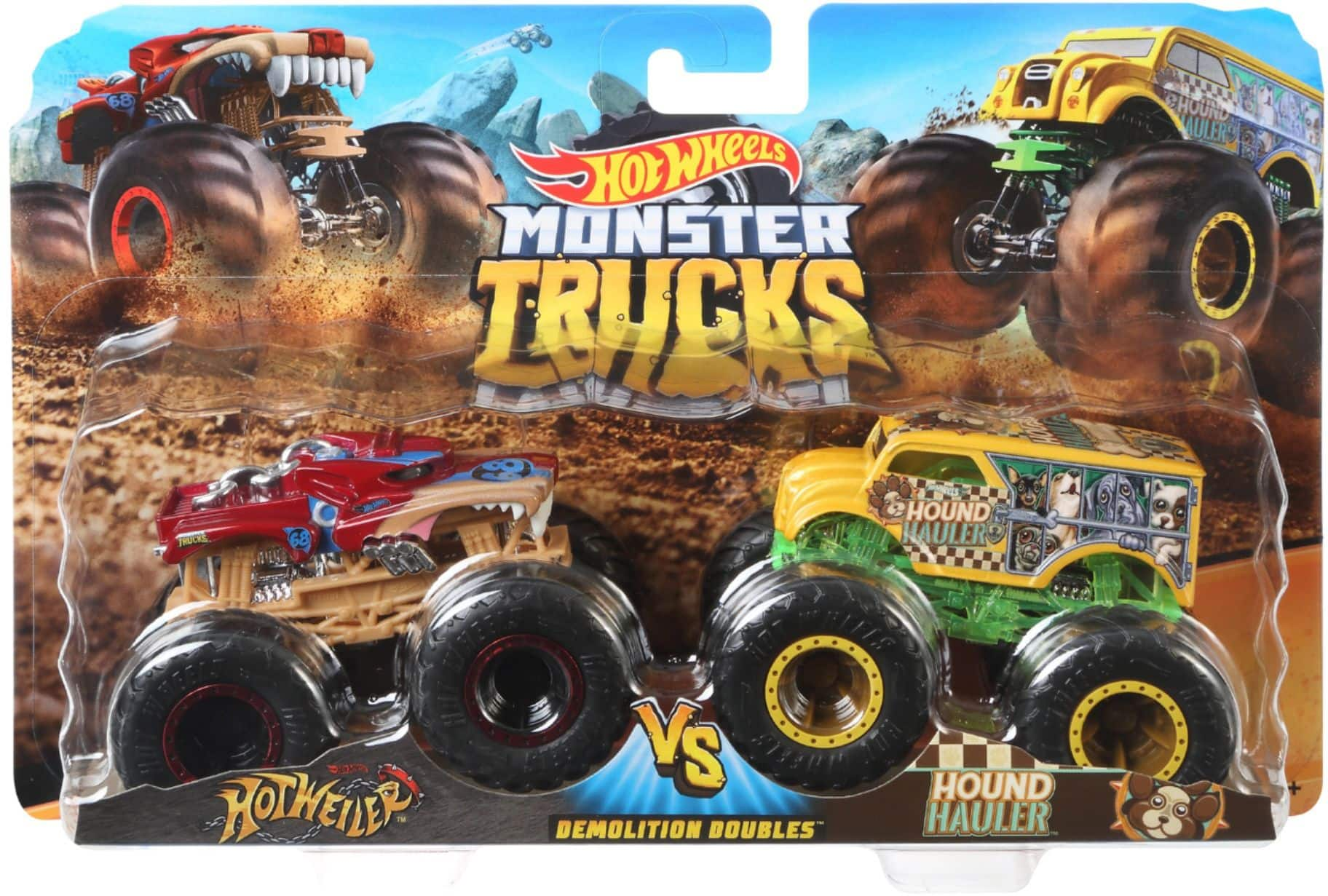 Hot Wheels Monster Trucks 1:64 Demolition Doubles 2-Pk - Spur Moment Vs  Steer Clear