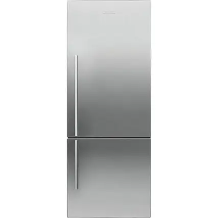 Front. Fisher & Paykel - 13 1/2 Cu. Ft. Bottom-Freezer Counter-Depth Refrigerator - Stainless Steel.