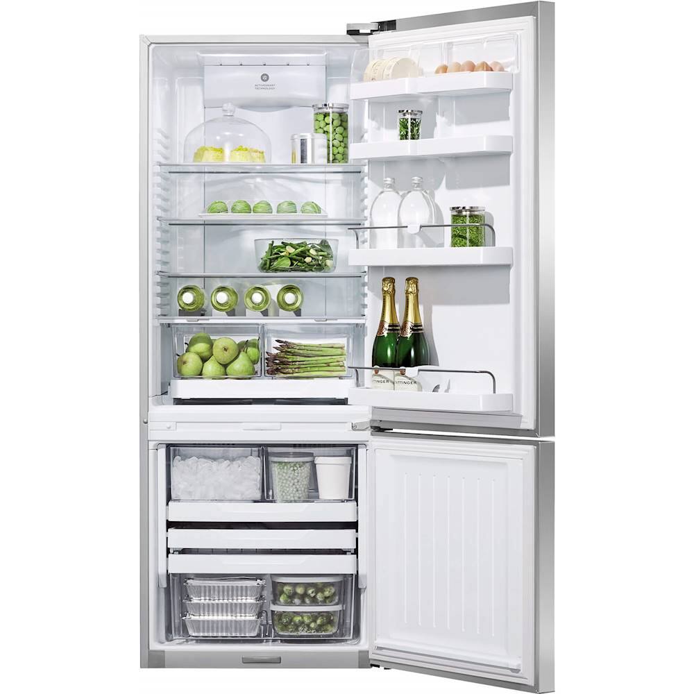 Alt View 11. Fisher & Paykel - 13 1/2 Cu. Ft. Bottom-Freezer Counter-Depth Refrigerator - Stainless Steel.