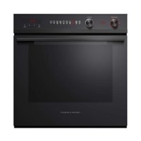 Fisher & Paykel - Contemporary 23.5" Built-In Single Electric Convection Wall Oven - Black Glass - Front_Zoom