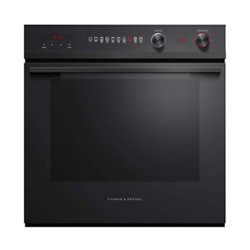 Fisher & Paykel - Contemporary 23.5" Built-In Single Electric Convection Wall Oven - Black Glass - Front_Zoom