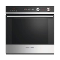 Fisher & Paykel - Contemporary 23.5" Built-In Single Electric Wall Oven - Brushed Stainless Steel/Black Glass - Front_Zoom