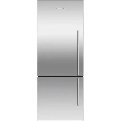 Front. Fisher & Paykel - 13 1/2 Cu. Ft. Bottom-Freezer Counter-Depth Refrigerator - Stainless Steel.