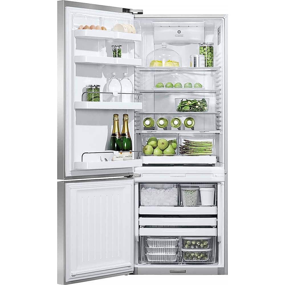 Alt View 11. Fisher & Paykel - 13 1/2 Cu. Ft. Bottom-Freezer Counter-Depth Refrigerator - Stainless Steel.