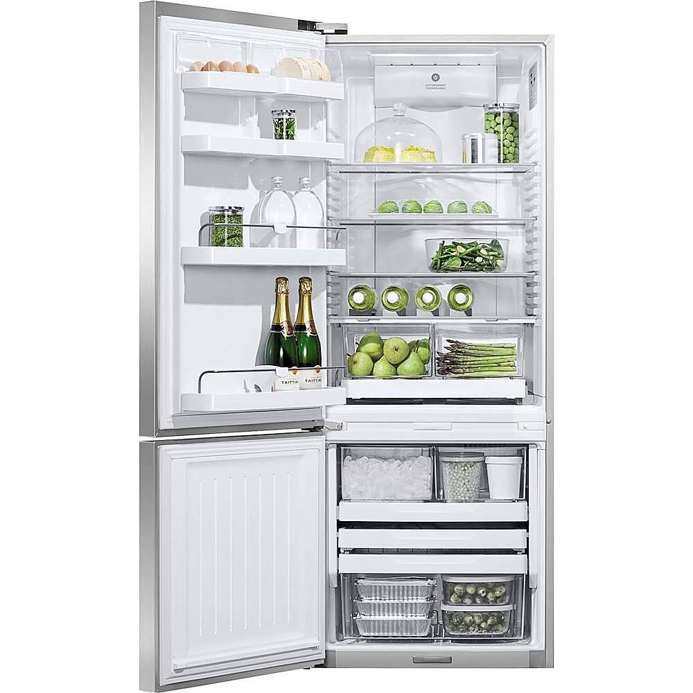 Alt View 11. Fisher & Paykel - 13 1/2 Cu. Ft. Bottom-Freezer Counter-Depth Refrigerator - Stainless Steel.