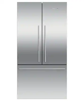 Front. Fisher & Paykel - 36-In 20.1 cu. ft. French Door Refrigerator Counter Depth with Internal Ice Maker - Stainless Steel.