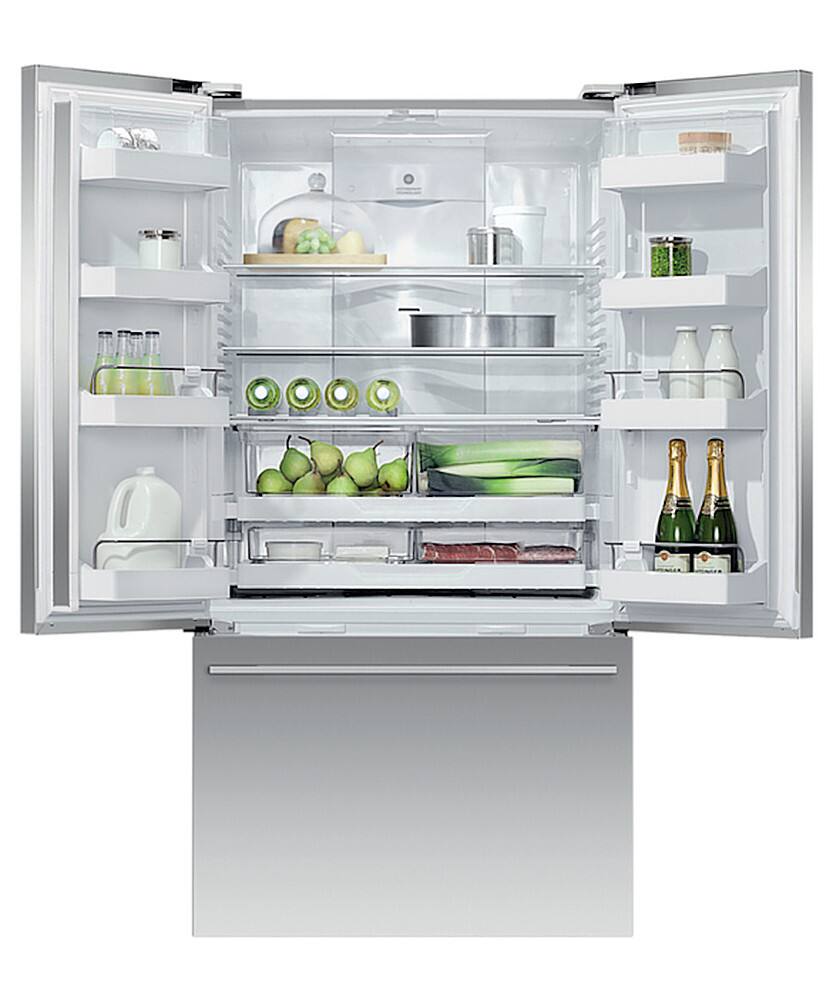 Alt View 1. Fisher & Paykel - 36-In 20.1 cu. ft. French Door Refrigerator Counter Depth with Internal Ice Maker - Stainless Steel.