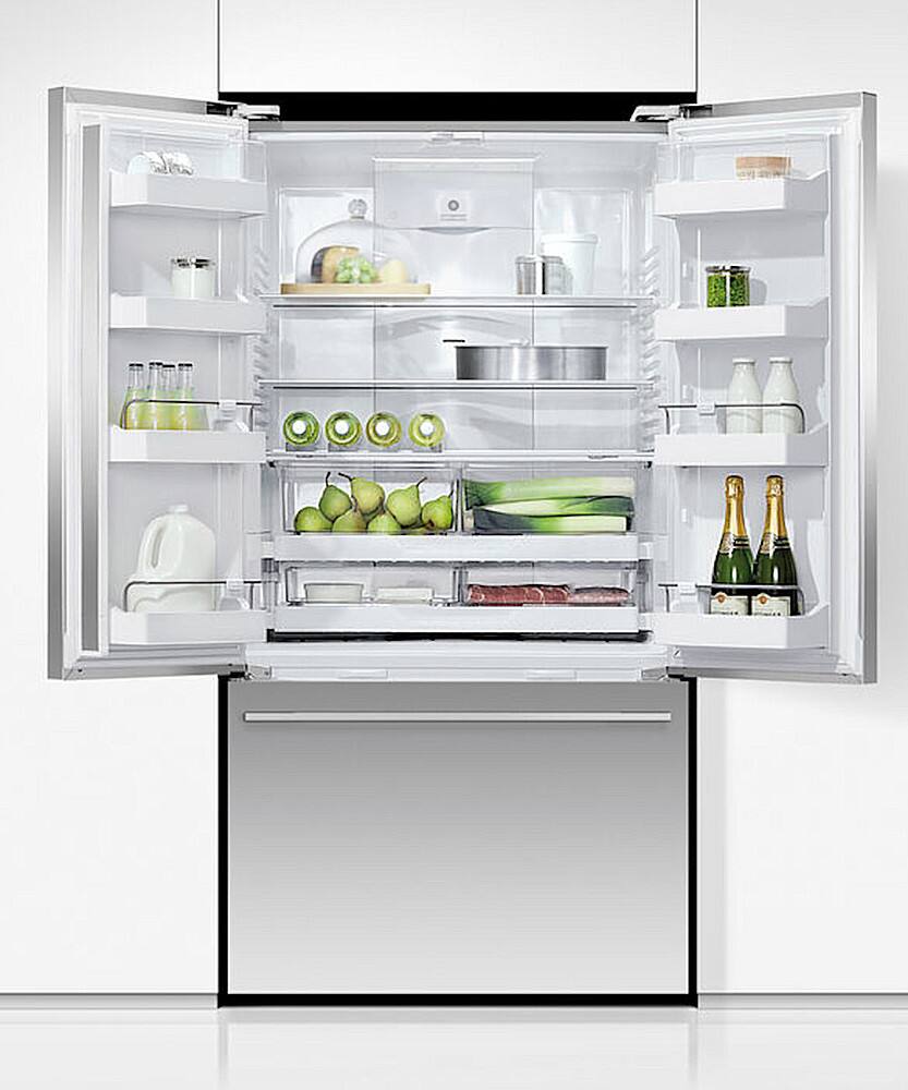 Alt View 3. Fisher & Paykel - 36-In 20.1 cu. ft. French Door Refrigerator Counter Depth with Internal Ice Maker - Stainless Steel.