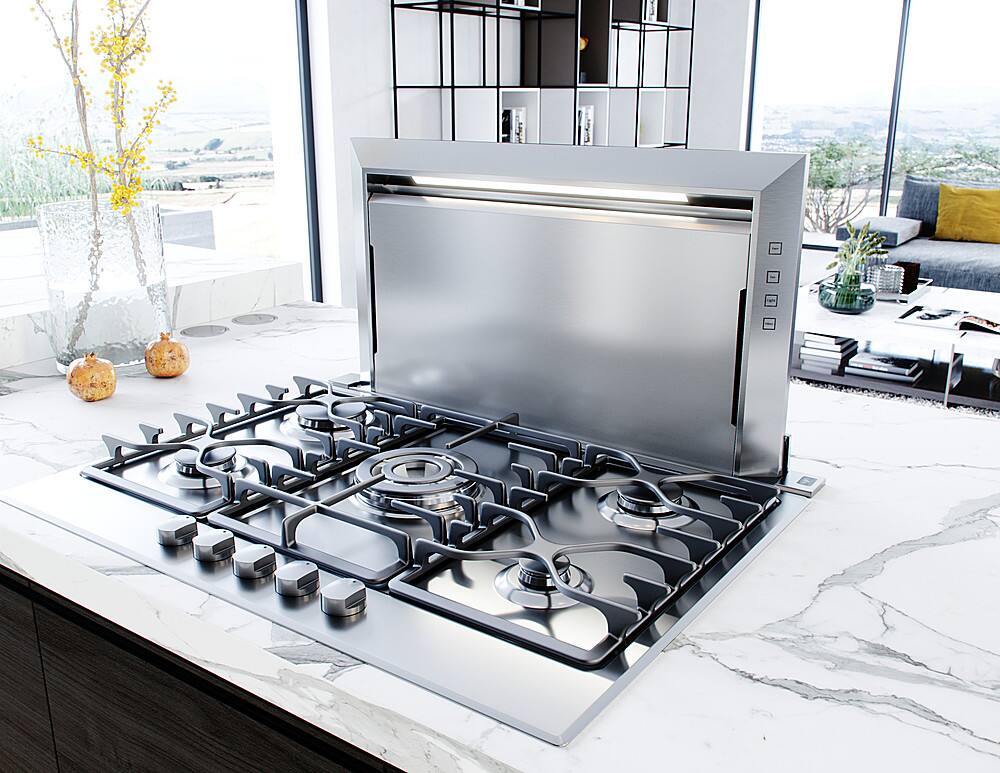 Alt View 14. Zephyr - Lift 30 in. Telescopic Downdraft System with Multiple Blower Options BODY ONLY - Stainless Steel.