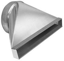 Zephyr - 2 in. x 19 in. Rectangular to 8 in. Round Transition for Lift Downdraft - Silver - Front_Zoom