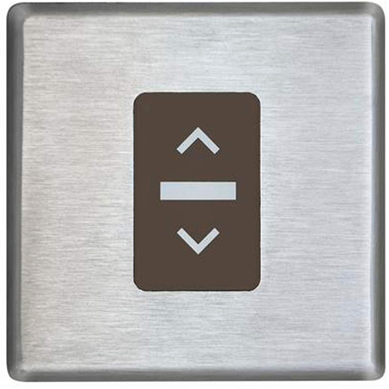 Front. Zephyr - Wired Remote Up Down Switch Control for Lift Downdraft - Stainless Steel.