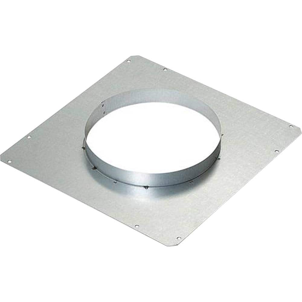 Front. Zephyr - Front Panel Rough-In Plate with 8 in. Round for Lift Downdraft - Silver.