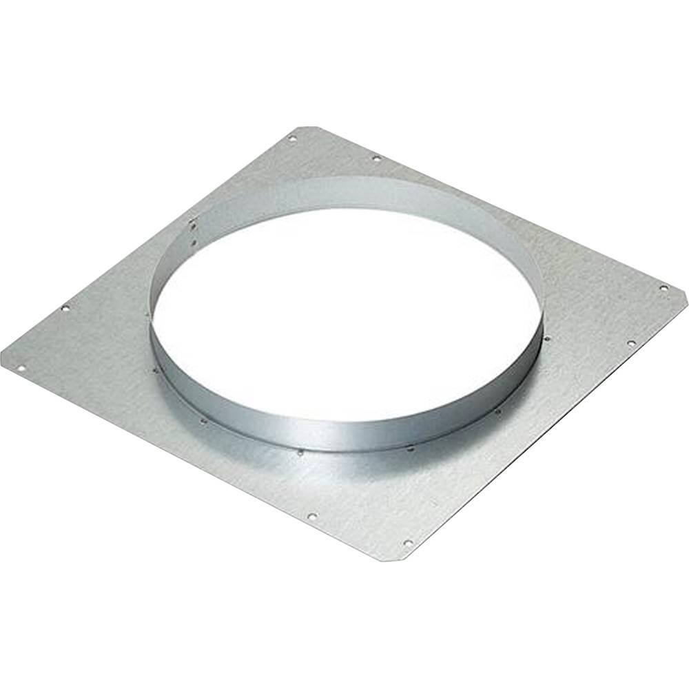 Front. Zephyr - Front Panel Rough-In Plate with 10 in. Round for Lift Downdraft - Silver.