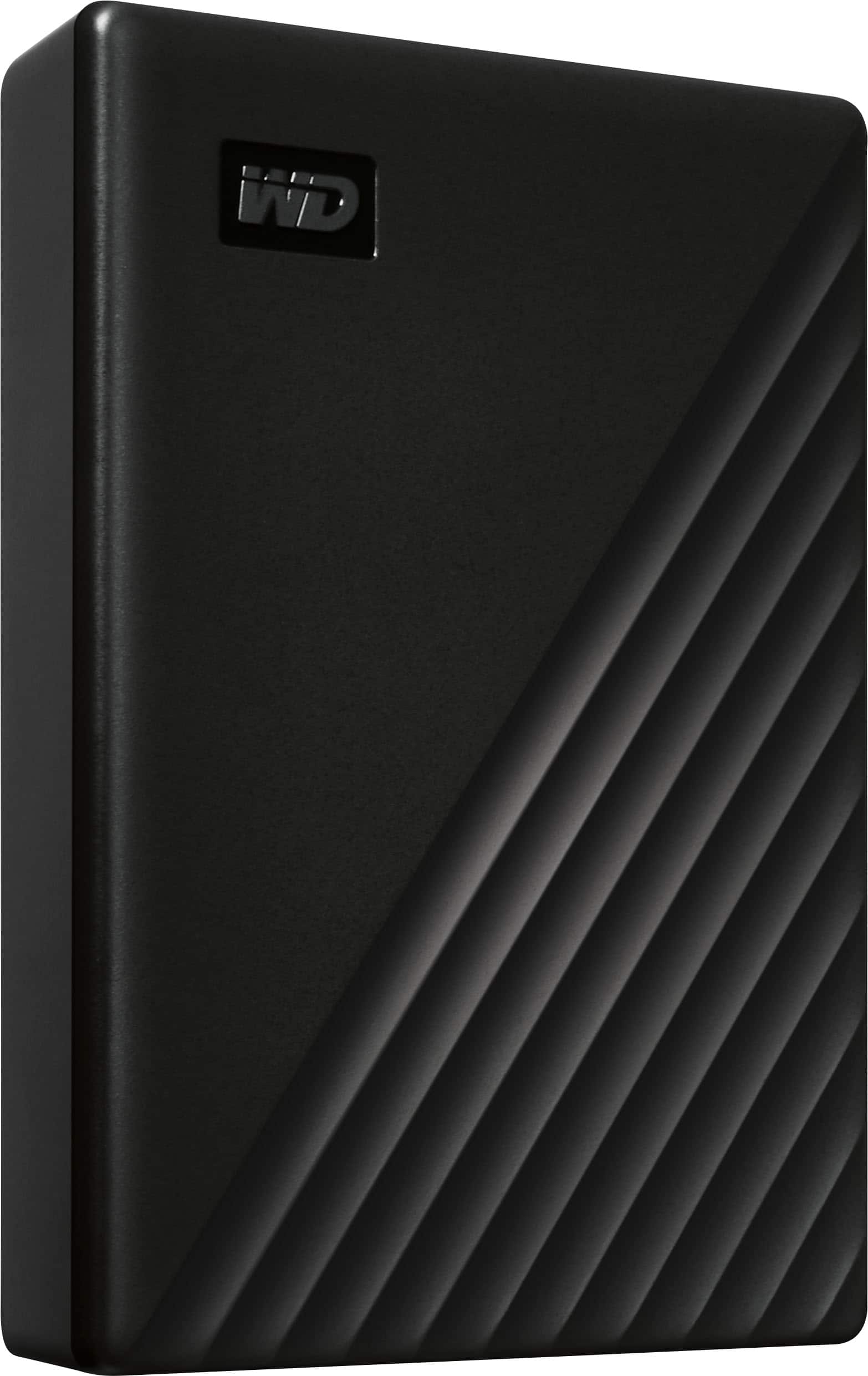 Left. WD - My Passport 4TB External USB 3.0 Portable Hard Drive - Black.