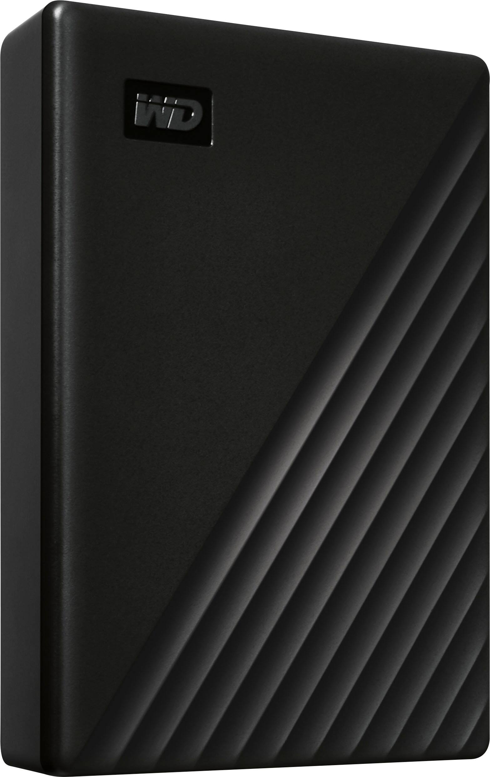 Left. WD - My Passport 4TB External USB 3.0 Portable Hard Drive - Black.