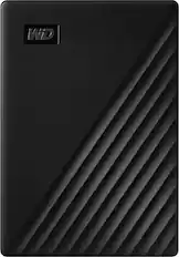 Front. WD - My Passport 4TB External USB 3.0 Portable Hard Drive - Black.