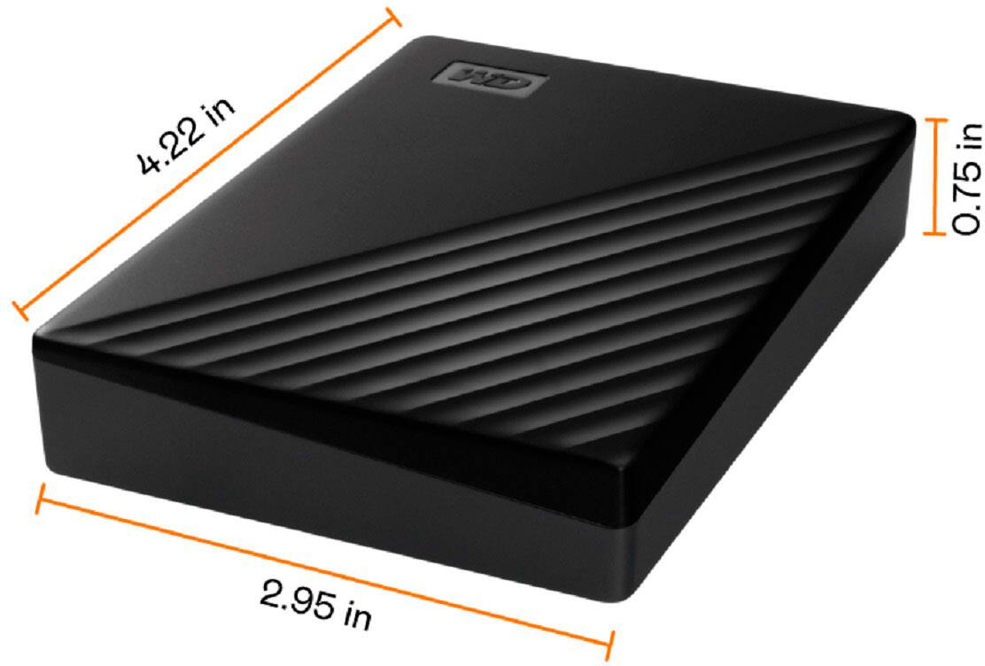 Angle. WD - My Passport 4TB External USB 3.0 Portable Hard Drive - Black.