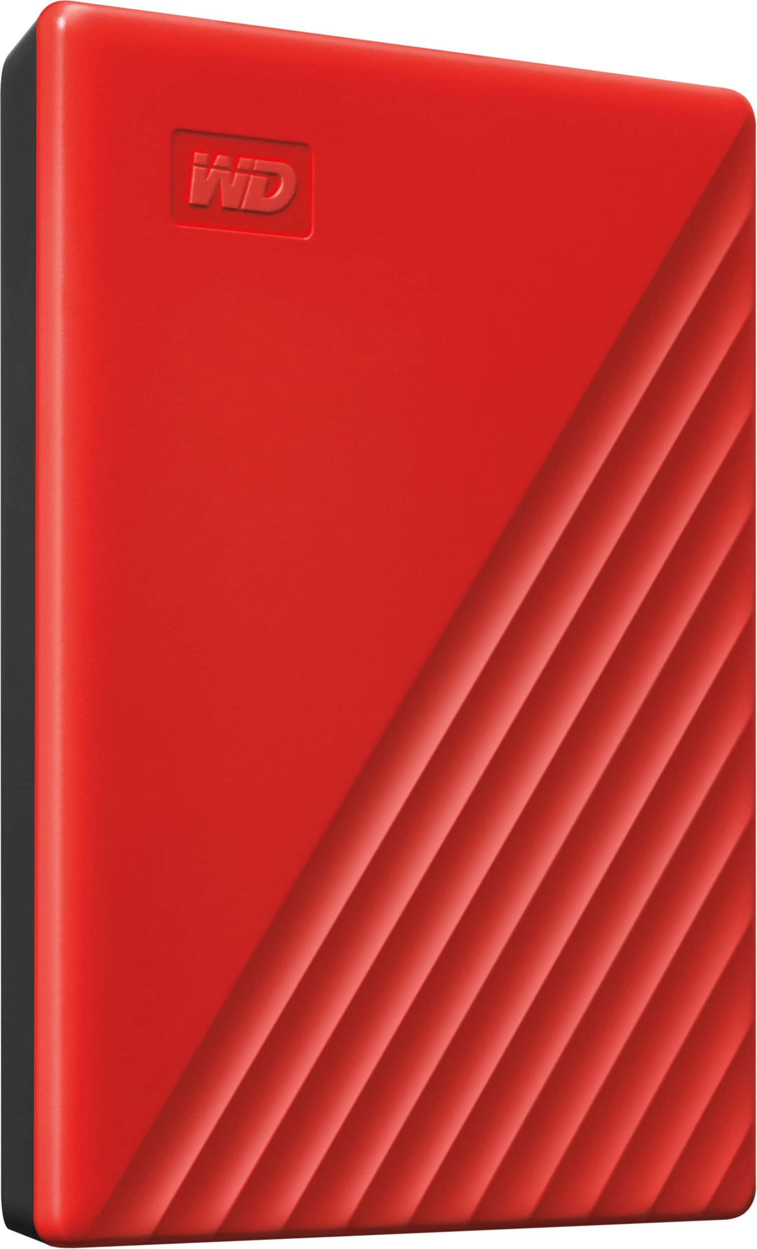 Left. WD - My Passport 2TB External USB 3.0 Portable Hard Drive - Red.