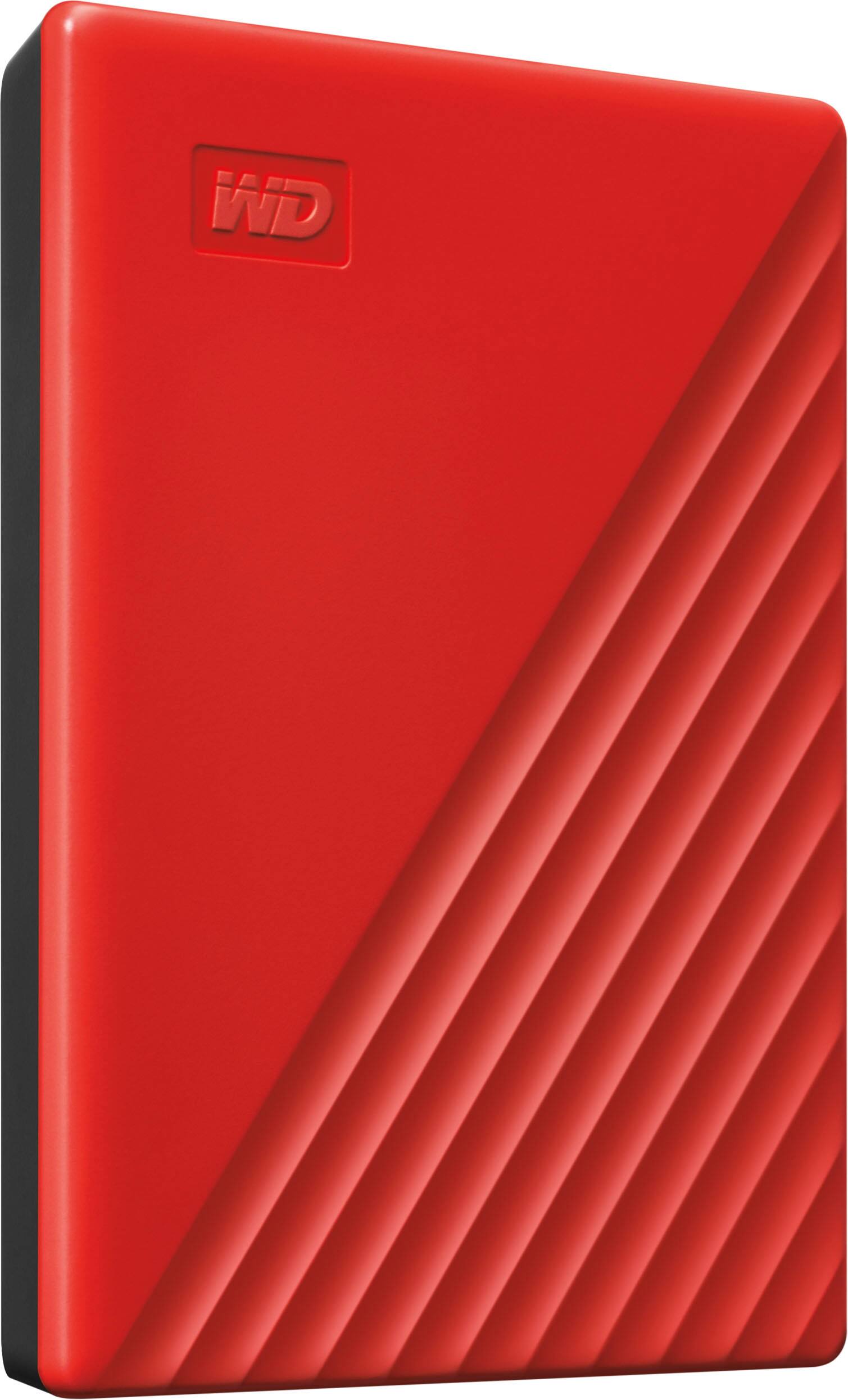 Left. WD - My Passport 2TB External USB 3.0 Portable Hard Drive - Red.