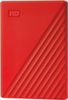 WD - My Passport 2TB External USB 3.0 Portable Hard Drive - Red - Front_Zoom