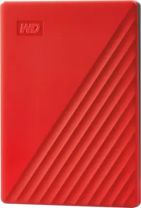 Front. WD - My Passport 2TB External USB 3.0 Portable Hard Drive - Red.