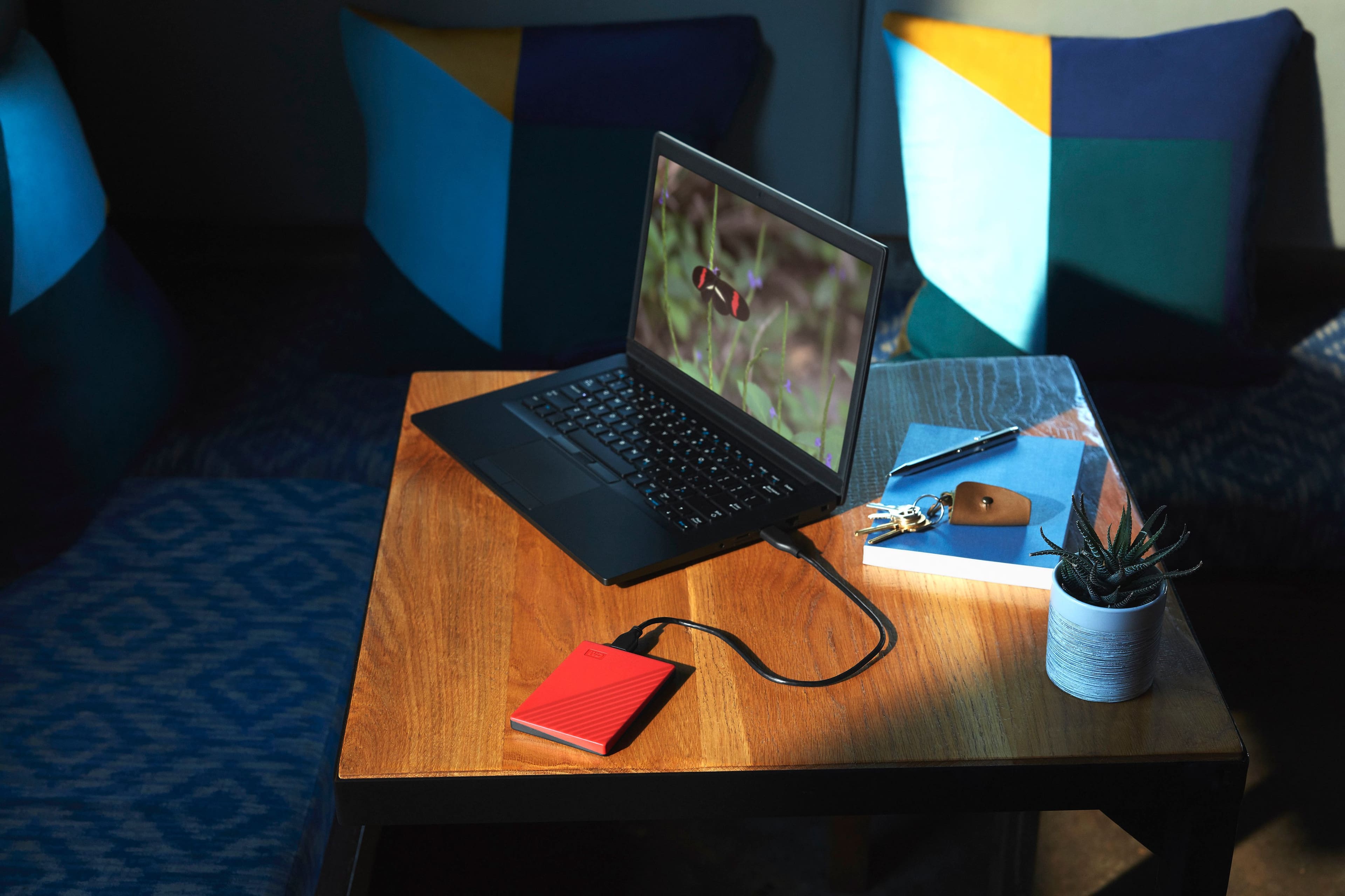 Alt View 14. WD - My Passport 2TB External USB 3.0 Portable Hard Drive - Red.