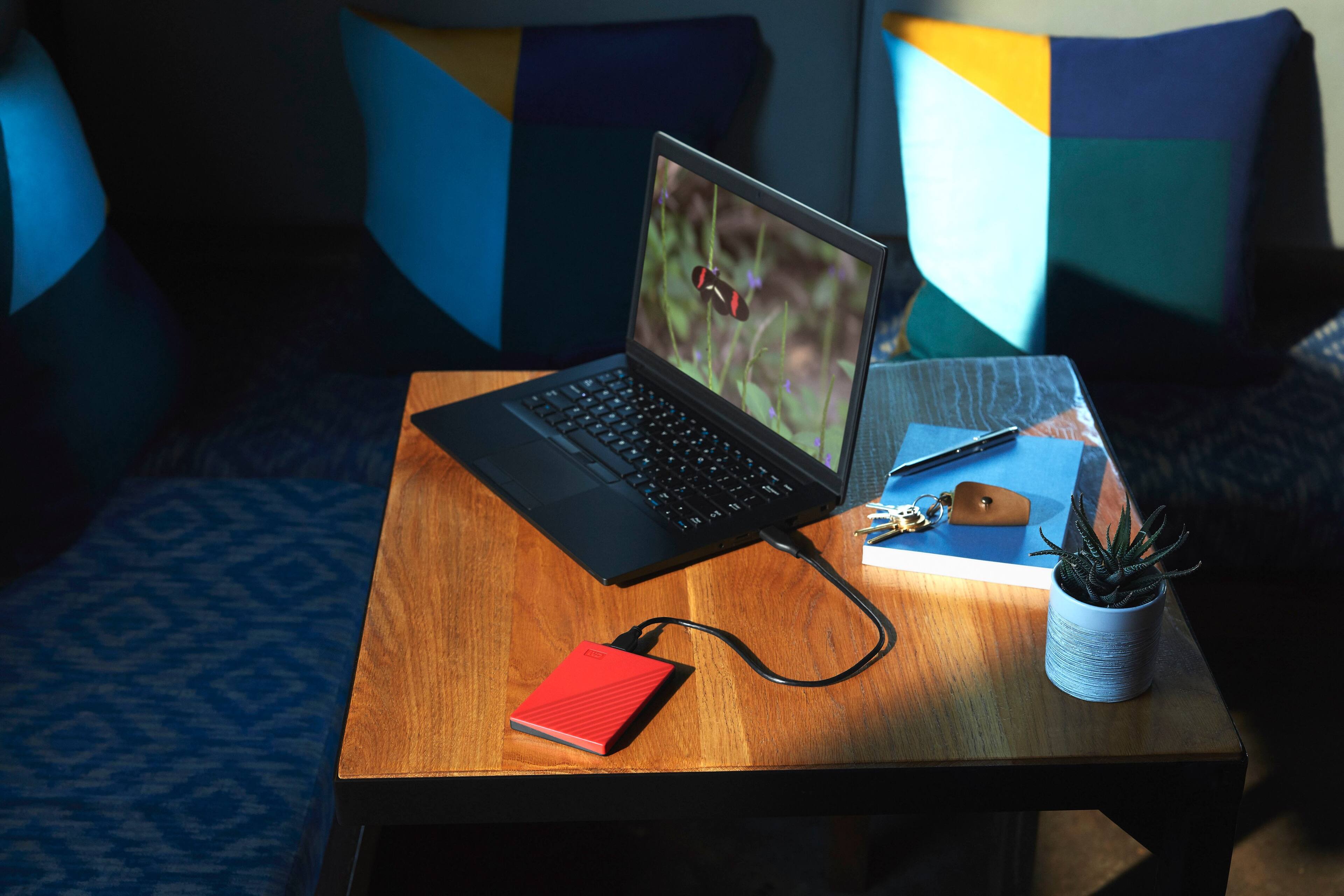 Alt View 14. WD - My Passport 2TB External USB 3.0 Portable Hard Drive - Red.