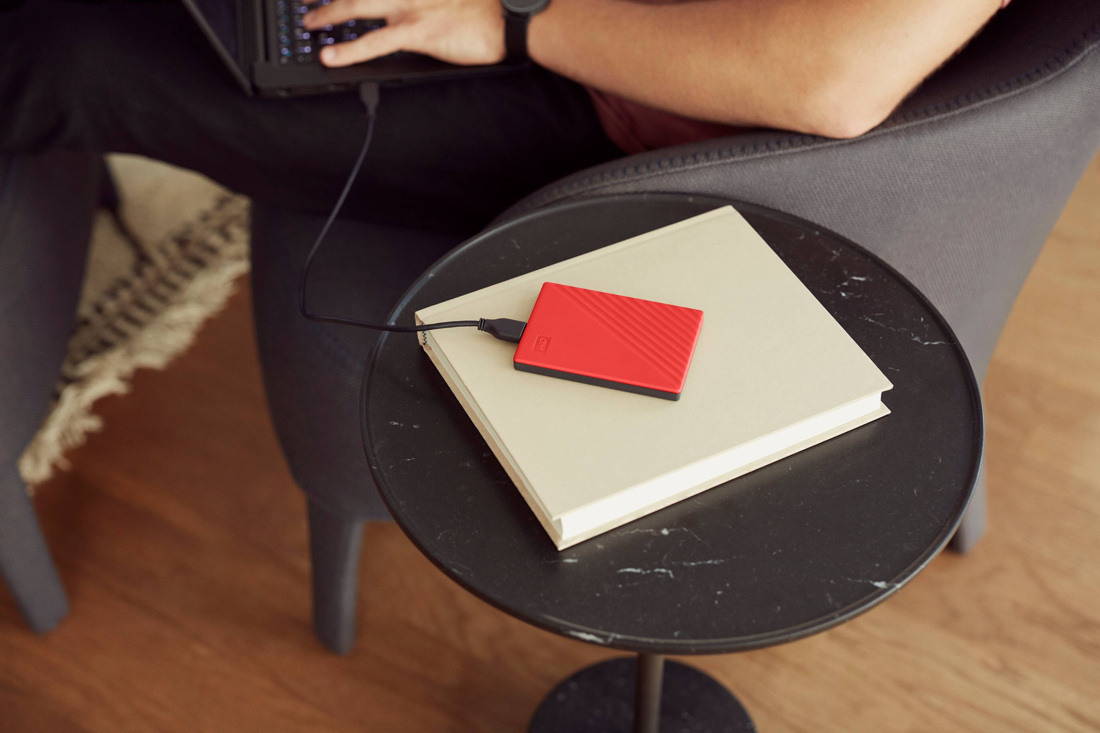 Alt View 15. WD - My Passport 2TB External USB 3.0 Portable Hard Drive - Red.