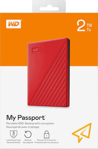 WD My Passport 2TB External USB 3.0 Portable Hard Drive Red - Best Buy WD My Passport 2TB External USB 3.0 Portable Hard Drive Red - Best Buy