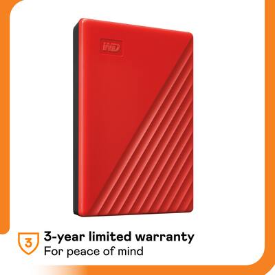 WD My Passport 2TB External USB 3.0 Portable Hard Drive Red WD My Passport 2TB External USB 3.0 Portable Hard Drive Red