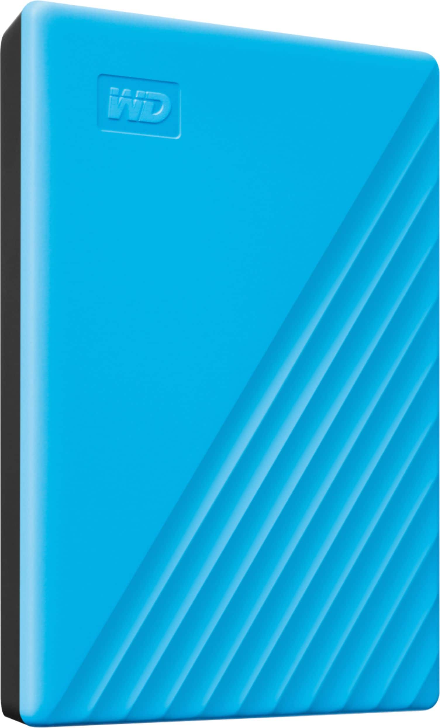 Left. WD - My Passport 2TB External USB 3.0 Portable Hard Drive - Blue.