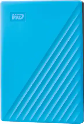 Front. WD - My Passport 2TB External USB 3.0 Portable Hard Drive - Blue.